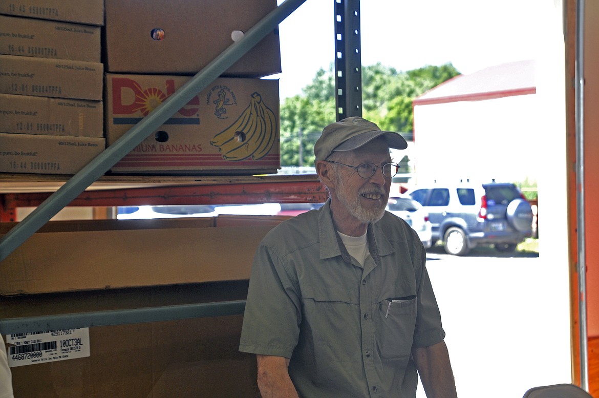 BRYAN RIVER smiles at a cookout held in his honor at Polson Loaves &amp; Fish. The pantry manager has stepped down after a decade. (Ashley Fox/Lake County Leader)