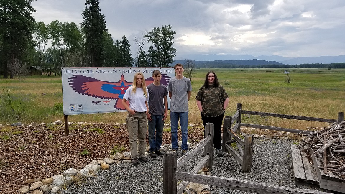 Photo by MANDI BATEMAN
Jocelyn Rutherford, Wyatt Hathaway, Austin Donn, and Grace Stewart will spend the summer working on the Kootenai National Wildlife Refuge.