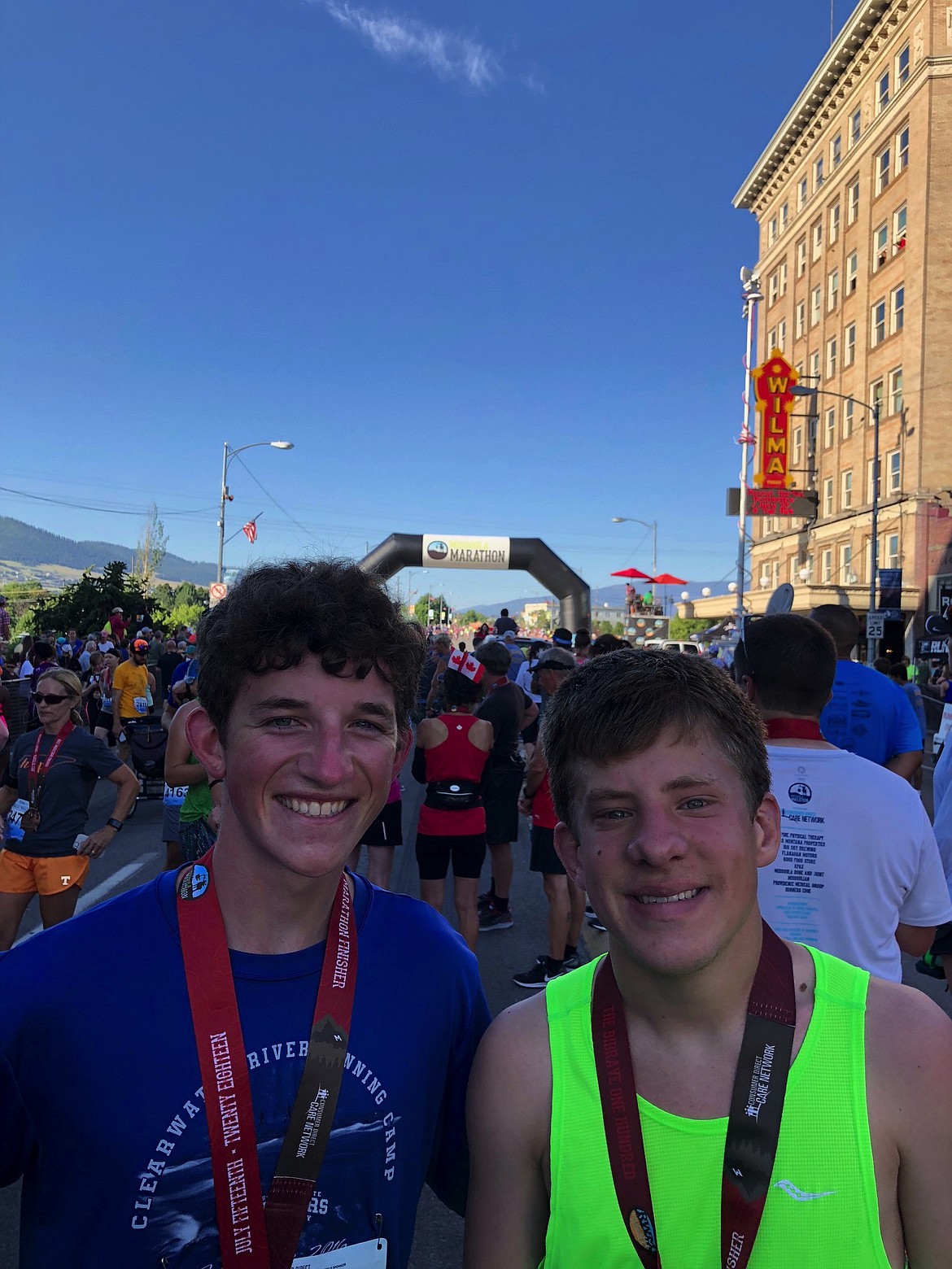 Jim Kinnard, right, an incoming senior at Lake City High School and Idaho Special Olympics athlete, completed the Missoula Half Marathon on Sunday with a personal record of 2 hours, 12 minutes &#151; shaving 11 minutes from his time in last year&#146;s race there. Coach and friend, Jared Meredith, left, a 2018 Coeur d&#146;Alene High graduate, has been training with Jim since last year for this race.

Courtesy photo