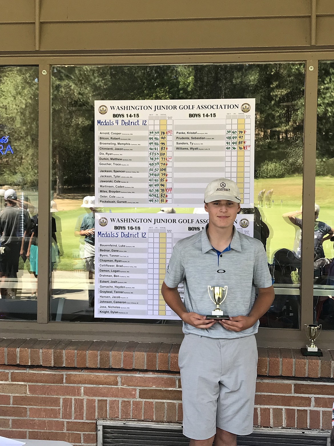 Wyatt Williams, 15, from Hayden Lake shot 76 from the blue tees to win his age group at a Washington Junior Golf Association tournament last week at Esmeralda Golf Course in Spokane.

Courtesy photo