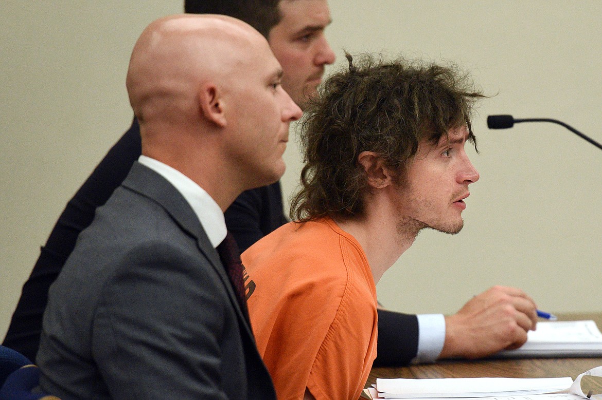 Tanner Hosek appears in Flathead District Court in Kalispell on July 19. (Casey Kreider/Daily Inter Lake)