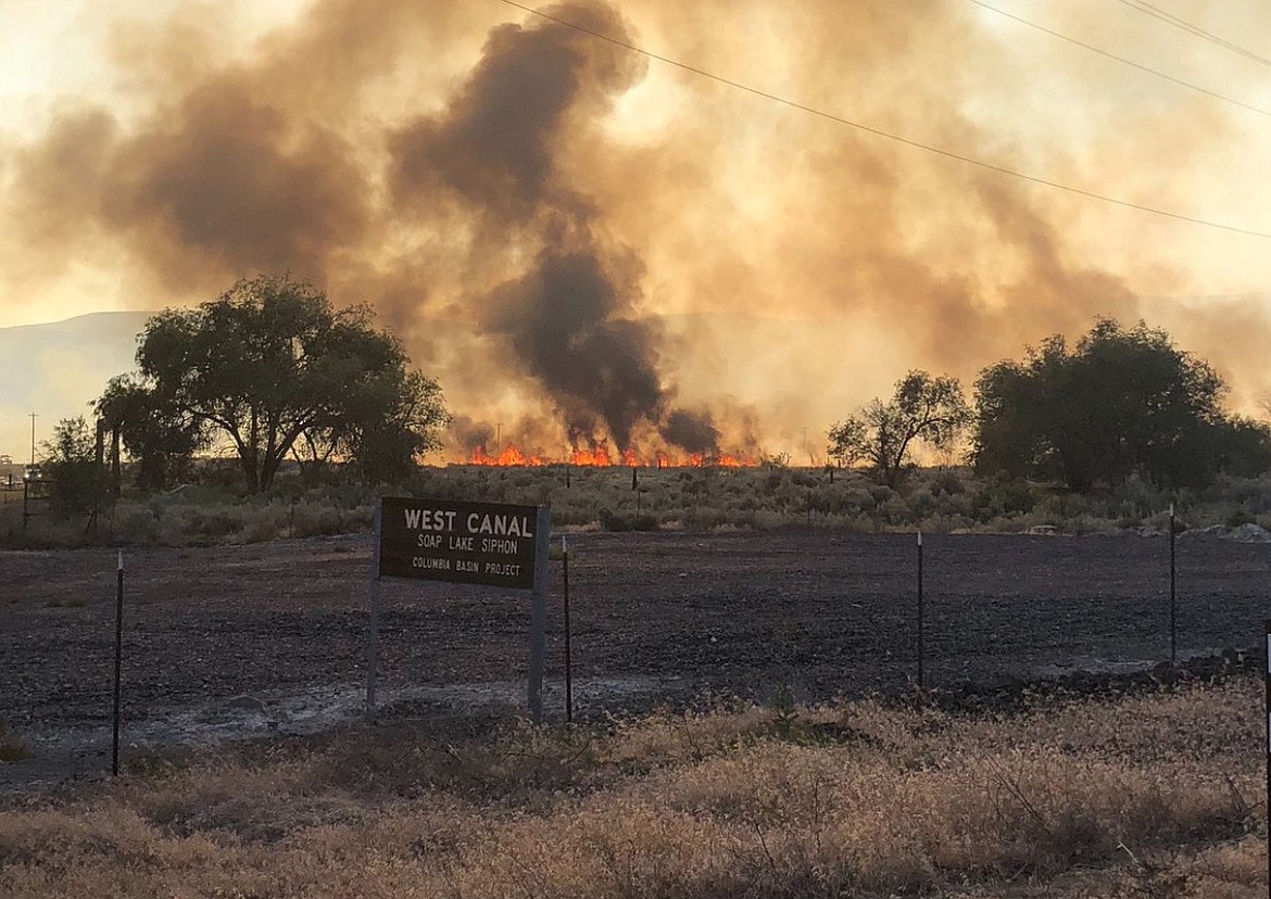 Trooper Brian Moore/courtesy photo
The Milemarker 81 Fire broke out north of Soap Lake near Lake Lenore on Saturday and charred over 1,000 acres.