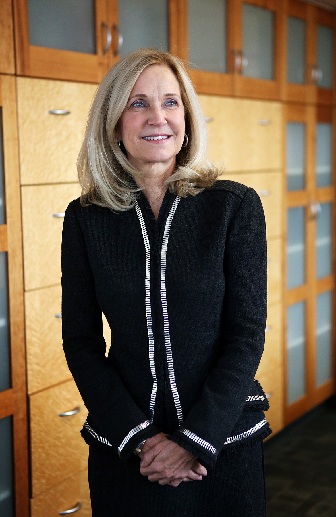 Kalispell Regional Medical Center CEO Pamela Robertson poses for a photo inside her office Thursday. Robertson joined the KRMC team Sept. 15. (Mackenzie Reiss/Daily Inter Lake)