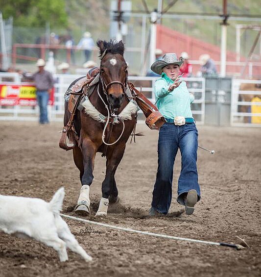 Courtesy photo
Aubree Skone of Warden qualified for the National High School Finals Rodeo in goat tying.