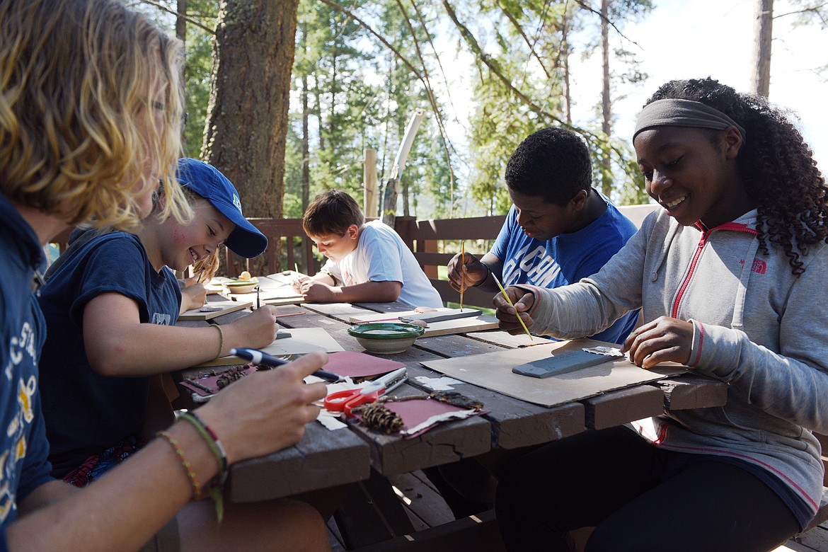 Campers work on pottery projects at Flathead Lutheran Bible Camp in Lakeside on Wednesday, July 11. (Casey Kreider/Daily Inter Lake)