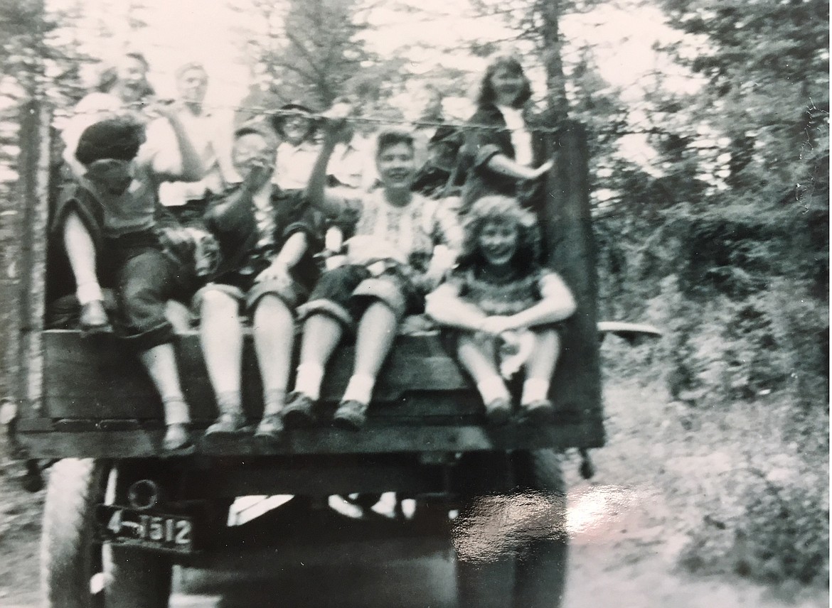 Youth hailing from Conrad arrive at Flathead Lutheran Bible Camp in 1945. (Photo provided by Margie Fiedler)