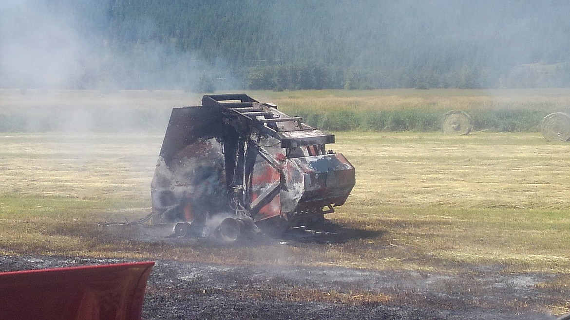 Photo by MARTY STEINHAGEN
Farm equipment caught fire on Westside Road.