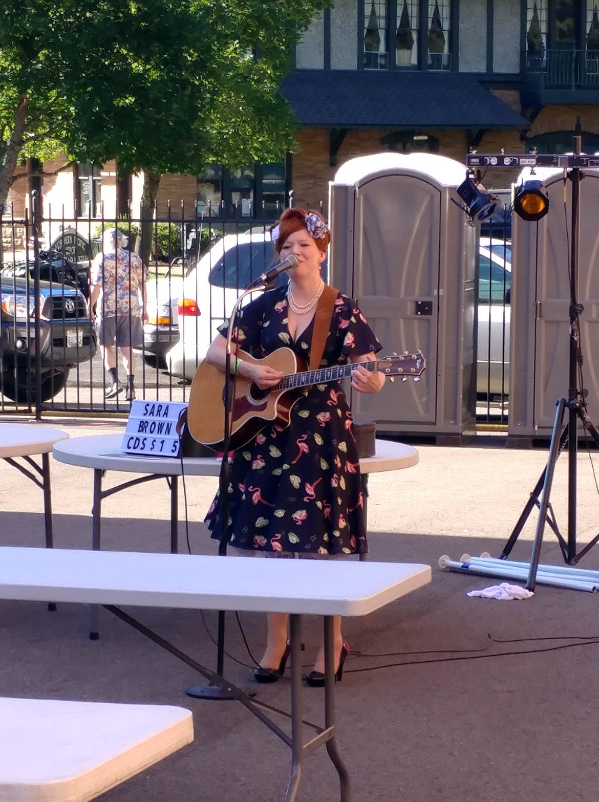 Photo by CALEB McDONALD
Local favorite Sarah Brown performs in the beer garden next to the Oasis.