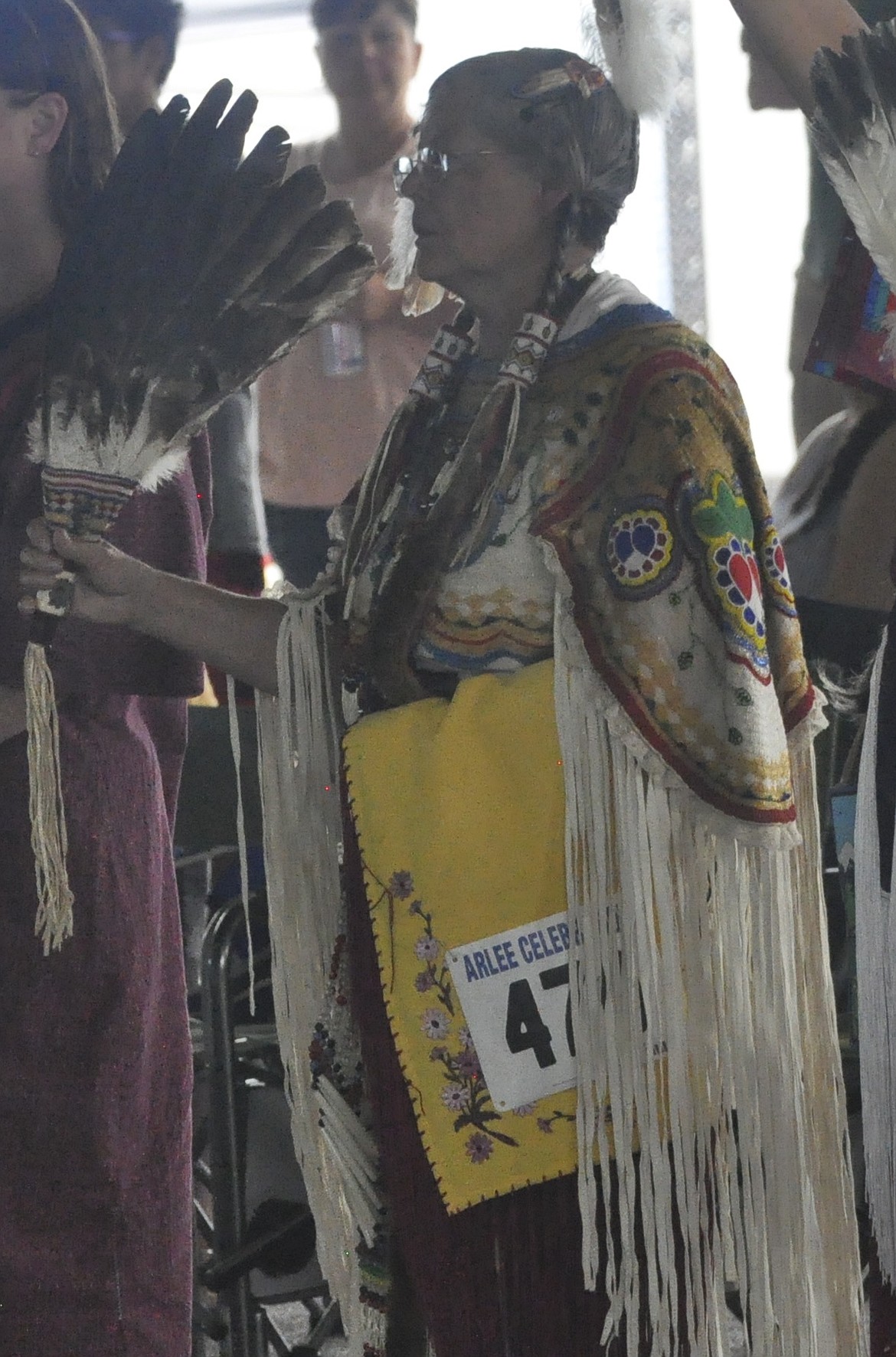 BOBBIE ORR stands just moments after Grand Entry at Arlee's Celebration. (Ashley Fox/Lake County Leader)
