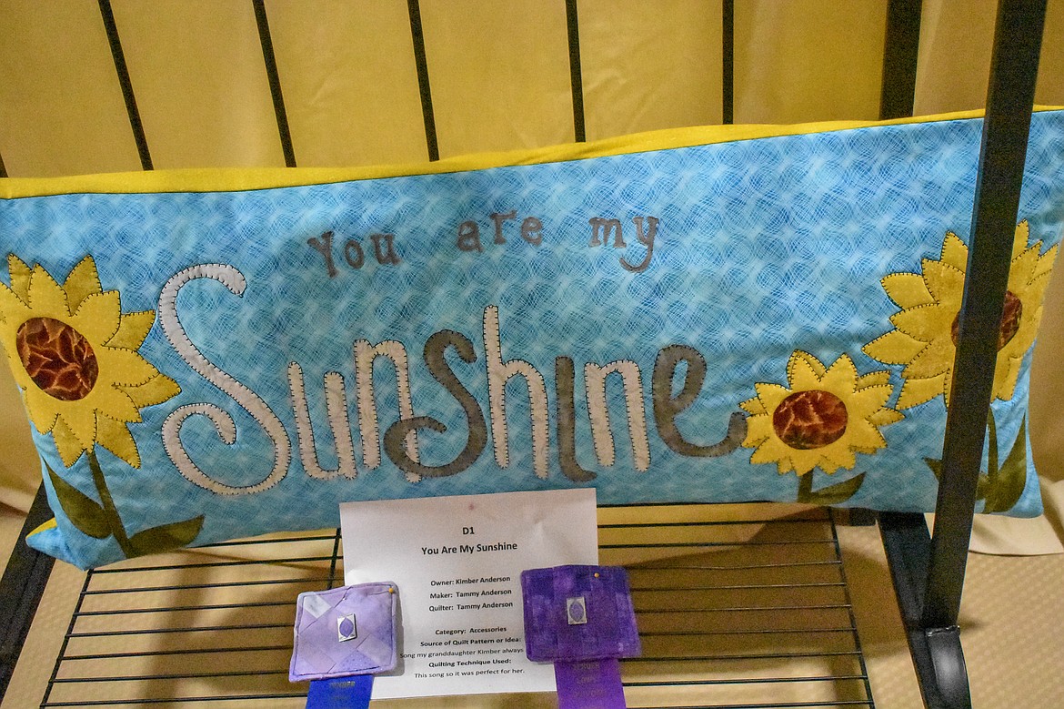 Tammy Anderson&#146;s piece &#147;You Are My Sunshine,&#148; a quilted pillow for her granddaughter inspired by a favorite song her granddaughter sings.