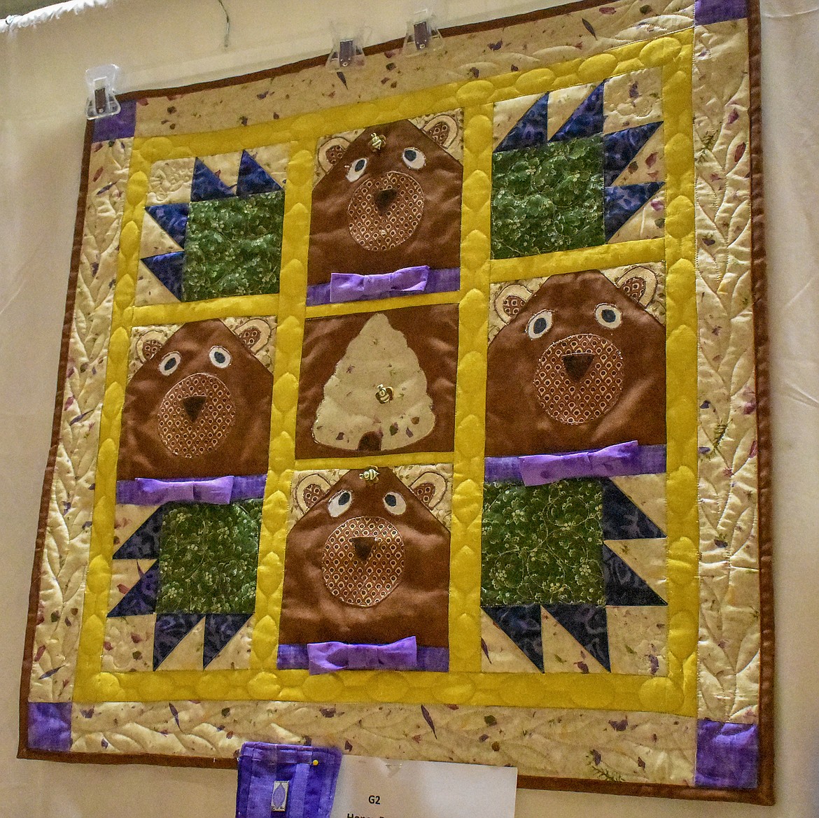 Tammy Anderson&#146;s &#147;Honey Bear&#148; quilt, a piece completed with touches of the remnants from the quilt that the guild raffled off this year.