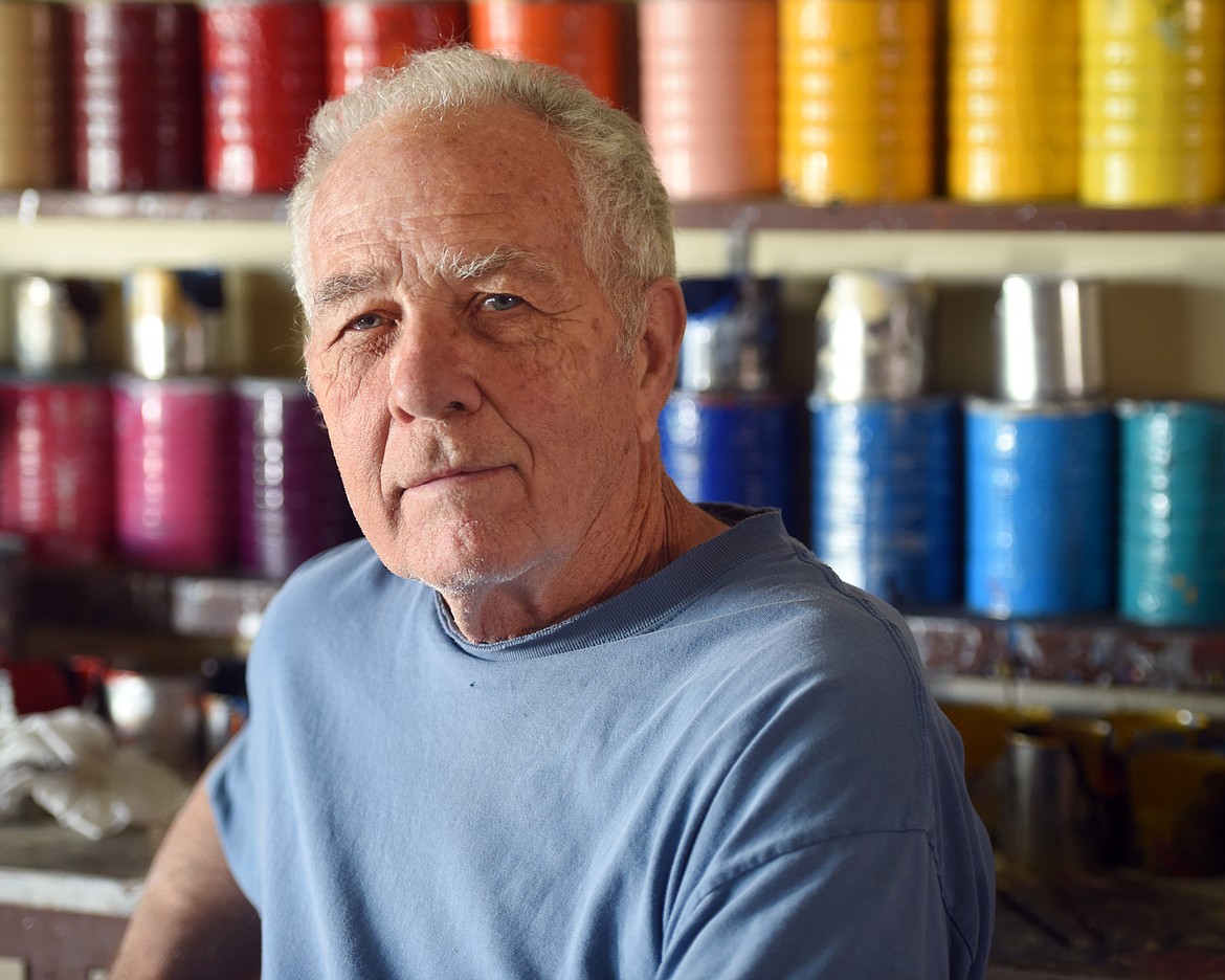 Portrait of Gary Gudmundson at his shop in Evergreen on Friday, July 20. Gudmundson has a long career that includes sign painting, stainless steel work on classic cars. His hobbies also revolve around cars and include auto racing and restoring his own classic cars and most recently he has been writing a book.(Brenda Ahearn/Daily Inter Lake)