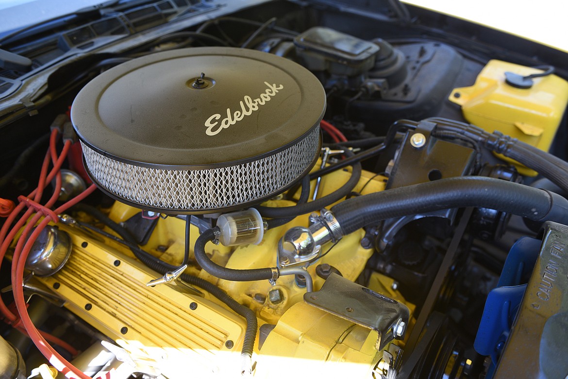 Missy Hendrick&#146;s 305 V8 engine under the hood of her 1984 Chevy Camaro on Friday, July 13. (Casey Kreider/Daily Inter Lake)