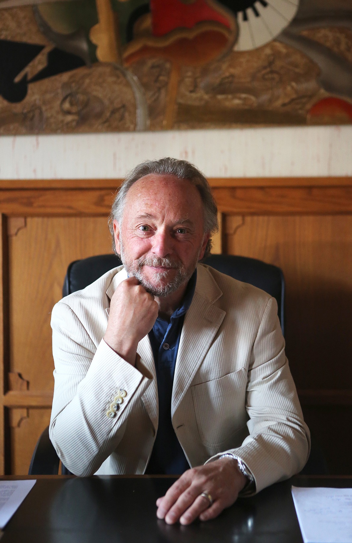 Festival Amadeus music director John Zoltek is pictured in his office at Glacier Symphony in Kalispell. (Mackenzie Reiss/Daily Inter Lake)