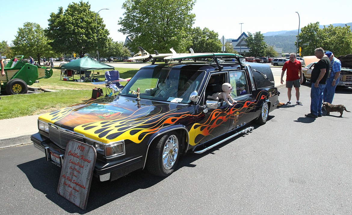 This morbidly fun, custom-painted 1985 Cadillac Hearse drew a lot of attention and interest Saturday during the North Idaho Classics Car Club’s inaugural Rod Run car show in the parking lots of Tedder Industries in Post Falls. The show featured about 200 cars, trucks and motorcycles of all ages, makes, models and styles. (DEVIN WEEKS/Press)