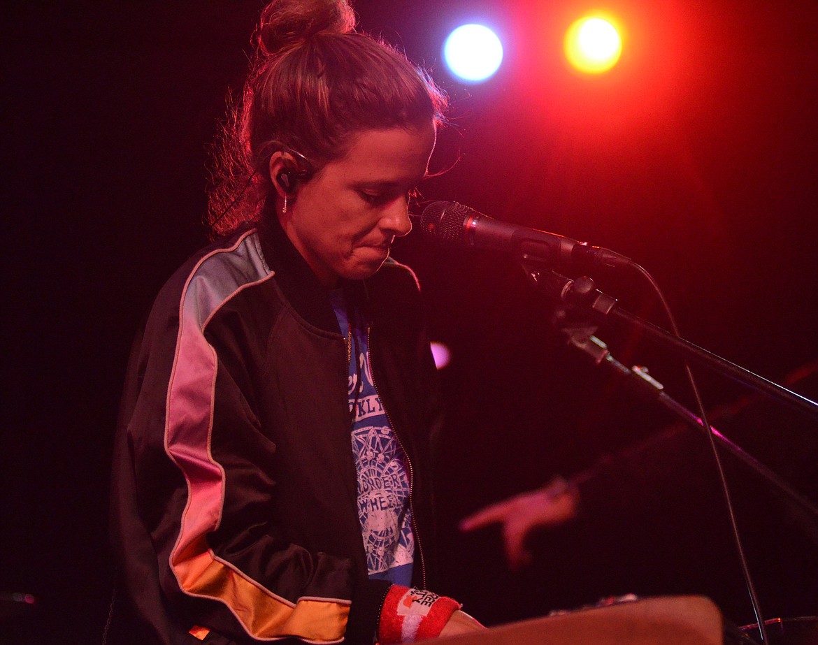 Samantha Ronson plays the keyboard during Ocean Park Standoff&#146;s performance  Wednesday night during the Montana Music Event at the O&#146;Shaughnessy Center. (Heidi Desch/Whitefish Pilot)