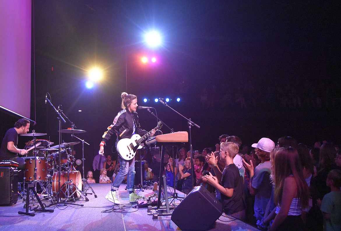 Ocean Park Standoff, known for their breakout single &#147;Good News&#148; plays to a sold out crowd Wednesday night at the O&#146;Shaughnessy Center downtown for the Montana Music Event, a benefit concert to support the North Valley Music School. Frontman for the band is Ethan Thompson, a native of Whitefish and alumni of the music school.  (Heidi Desch/Whitefish Pilot)