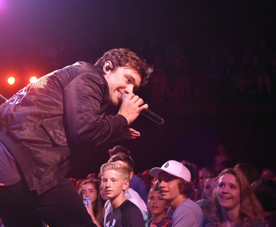 Ocean Park Standoff frontman Ethan Thompson warms up the crowd Wednesday night during the Montana Music Event at the O&#146;Shaughnessy Center. (Heidi Desch/Whitefish Pilot)