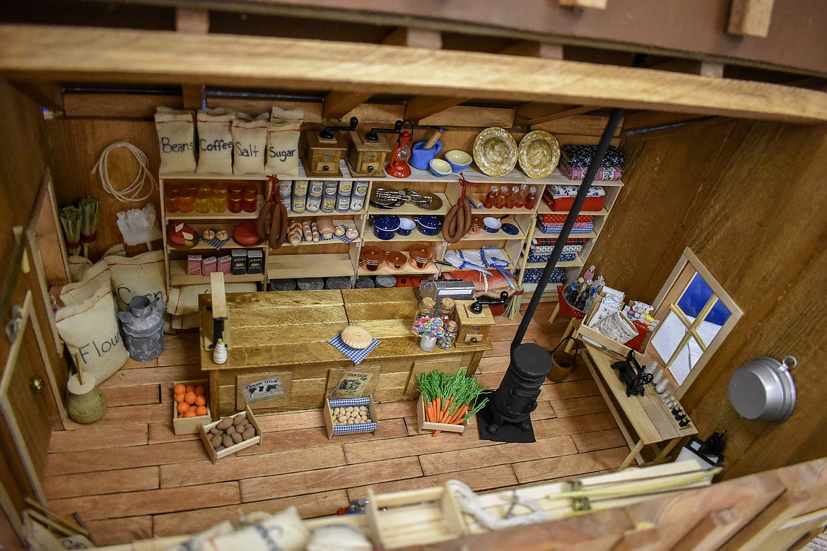 Most of the items in the Jennings General Store for which Shelby Smith won a Grand Champion and a People&#146;s Choice Award, she made by hand, including the wood stove and the cash register. (Ben Kibbey/The Western News)