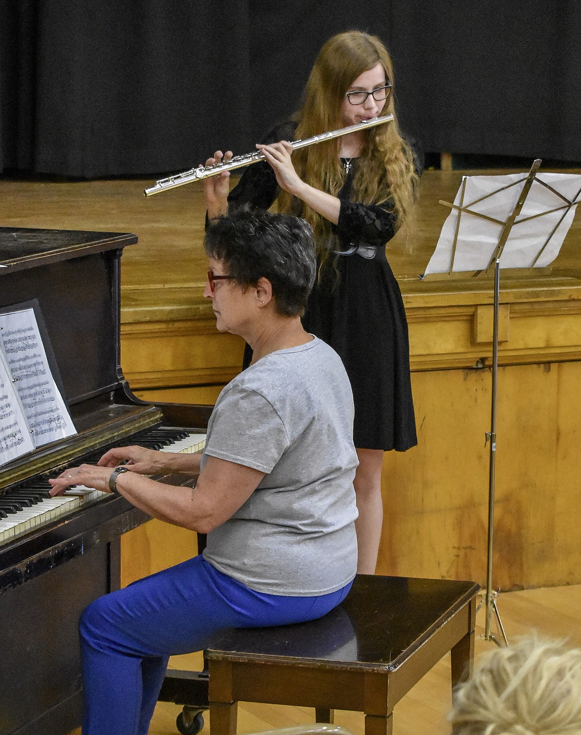 Accompanied by JoAnn Armstrong, Shelby Smith plays George Frideric Handel&#146;s Sonata V during the performing arts portion of the 2018 Lincoln County Junior Fair. (Ben Kibbey/The Western News)