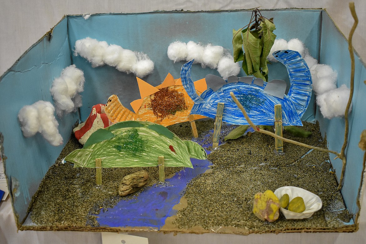 In the models and kits category of the 2018 Lincoln County Junior Fair, four year-old William Haugen made his diorama a blast for the very far past. (Ben Kibbey/The Western News)