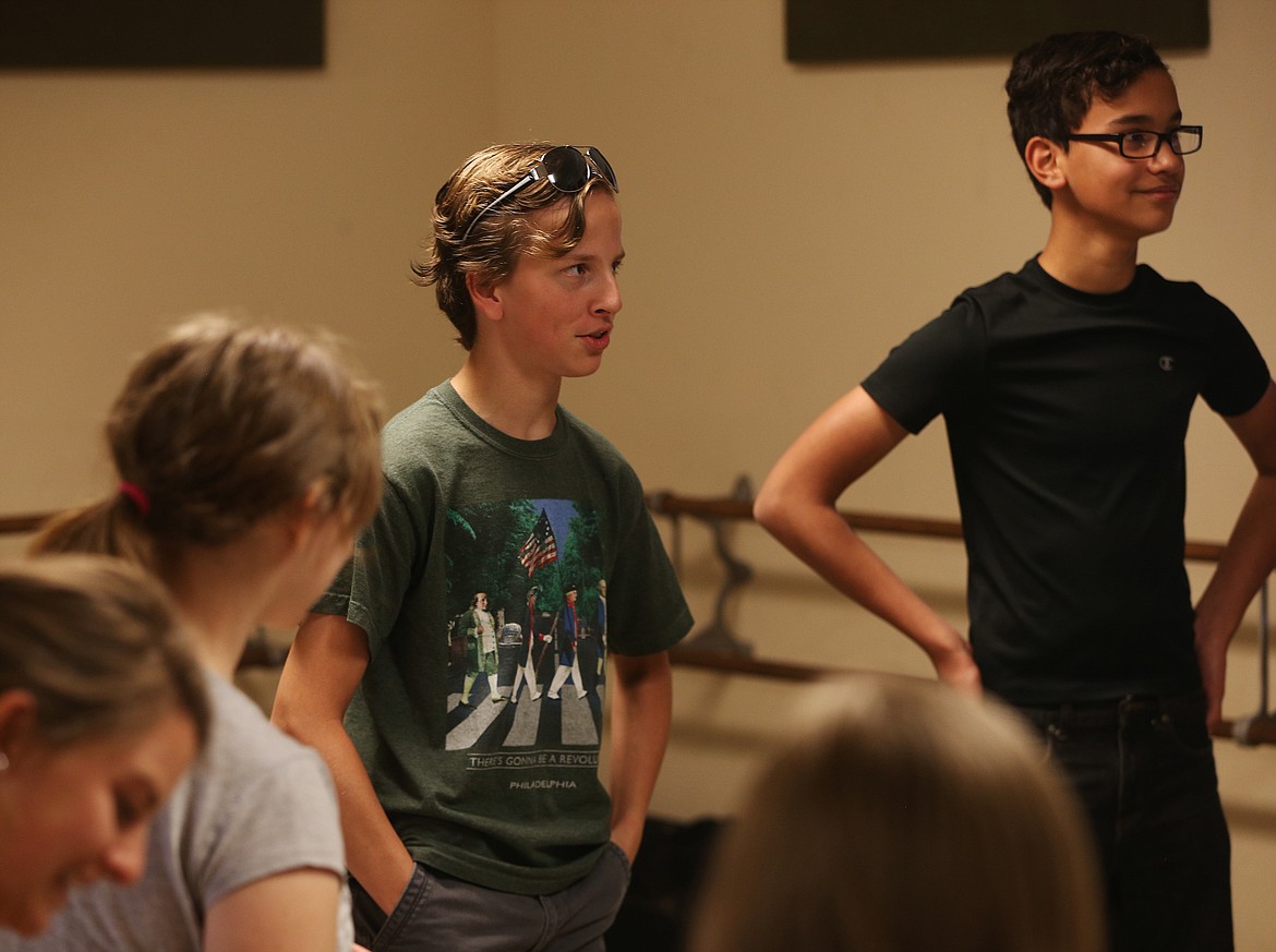 LOREN BENOIT/Press
Cullen Jewell sings improv alongside other youths Wednesday morning at Expressions in Post Falls.