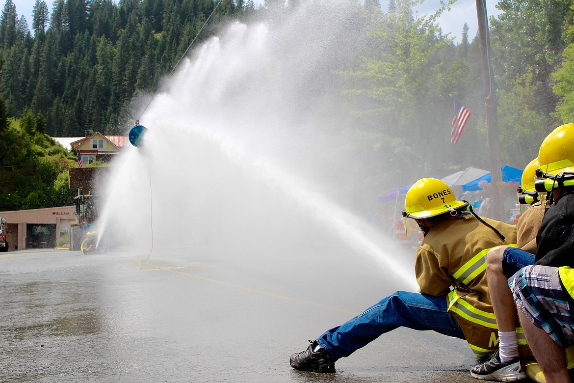 Fire Fighter Paul's water hose demonstration. 