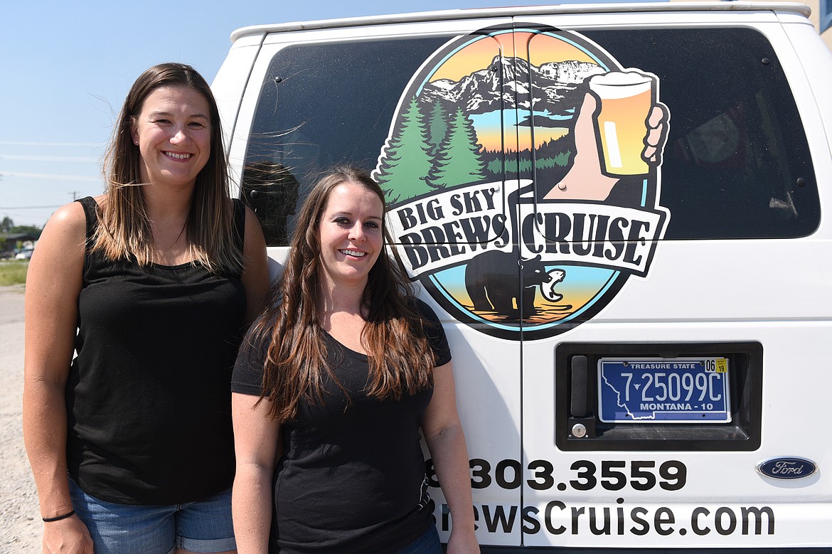 Jody McLeod, left, and Britteny Jones, owners of Big Sky Brews Cruise, on Friday, July 20. (Casey Kreider/Daily Inter Lake)