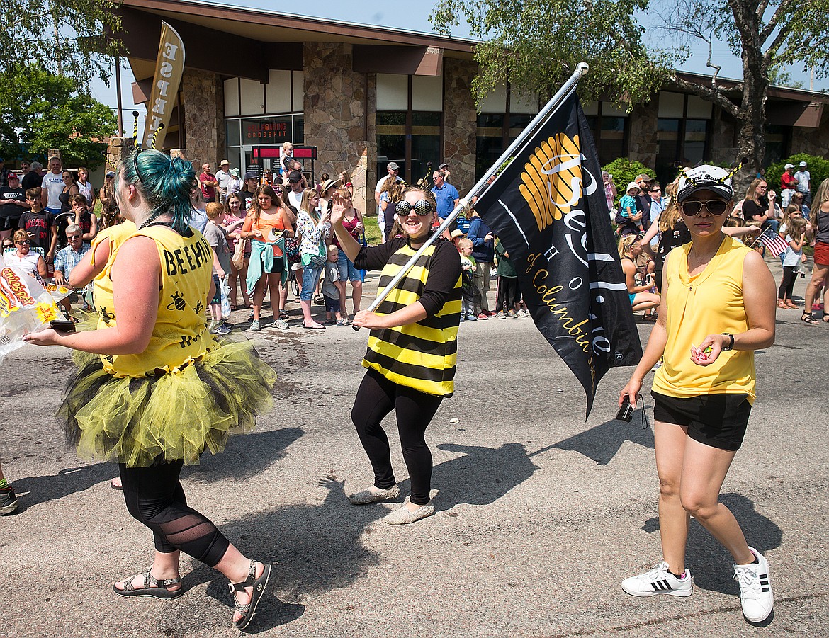 The Beehive Homes ladies march in the parade.