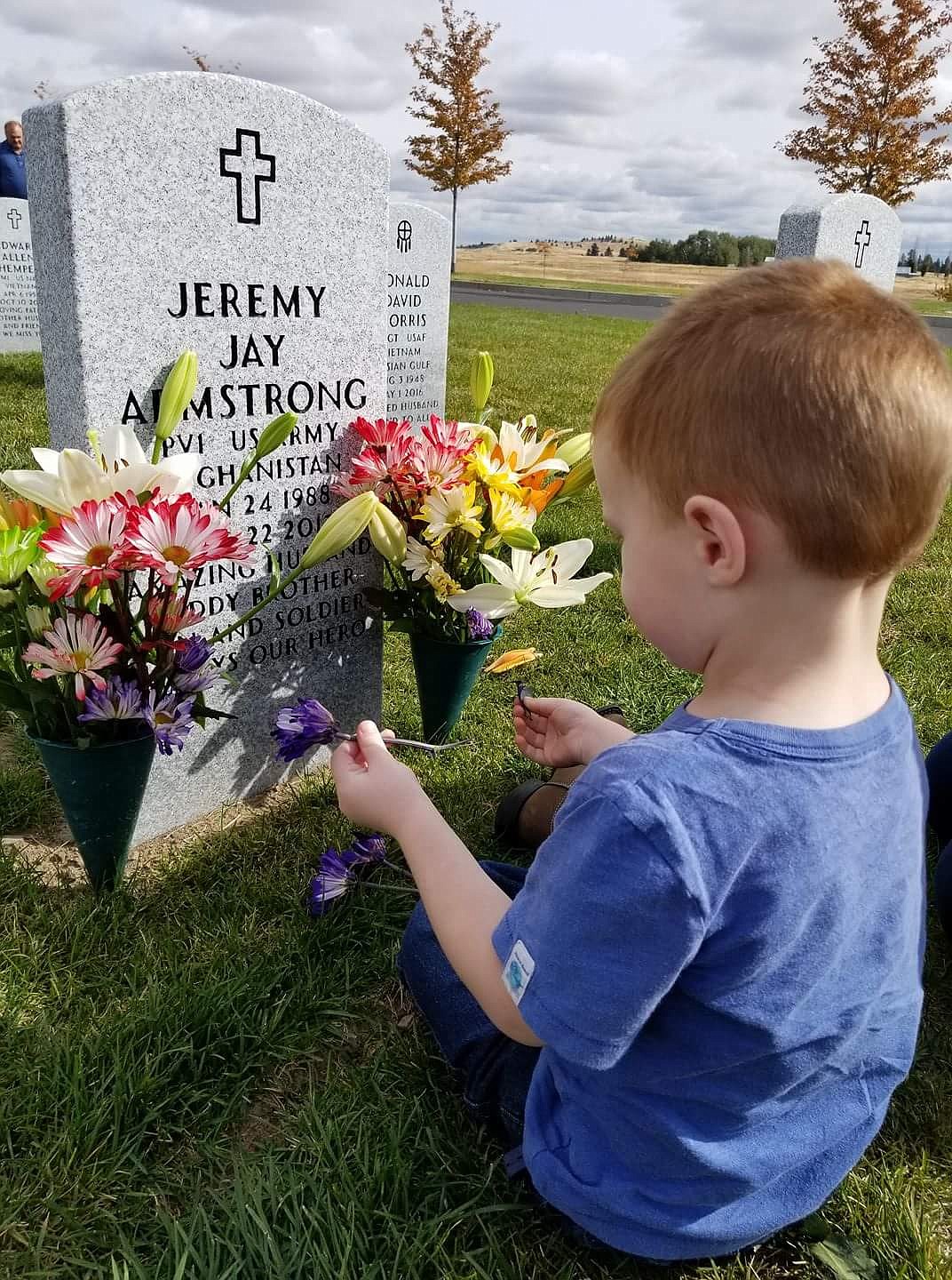 Courtesy photo
Justin Armstrong at his father&#146;s grave.