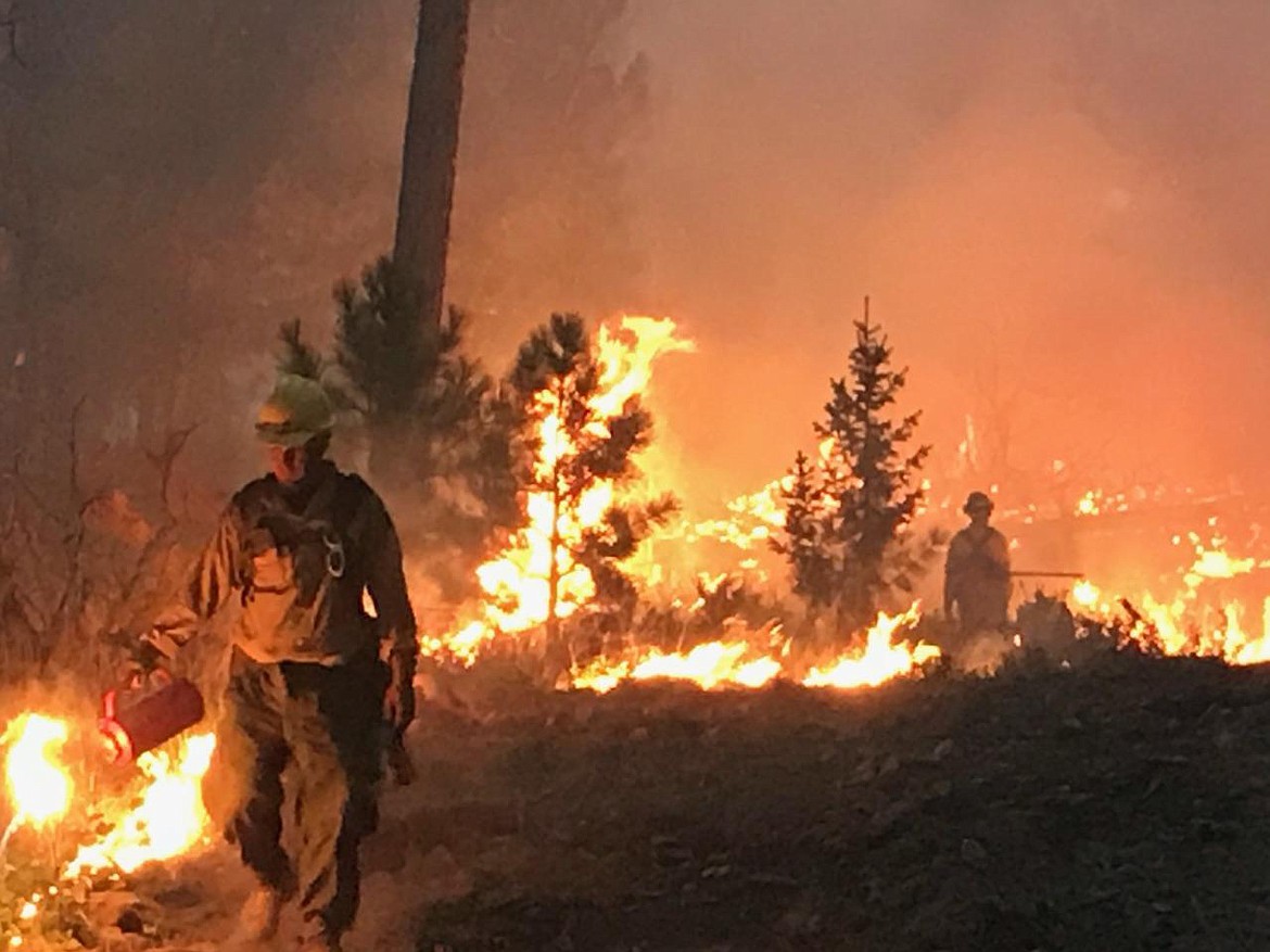 Fire crews work to contain the Garden Creek Fire near Hot Springs on Wednesday. (Inciweb photo)