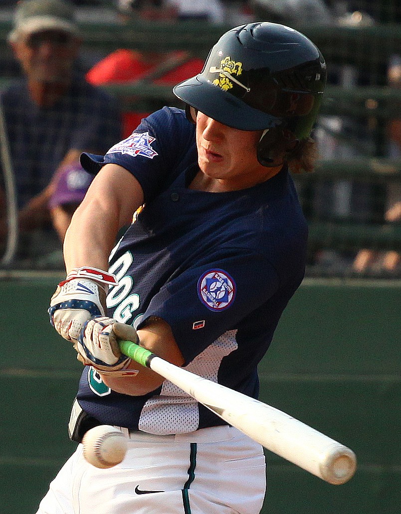 File photo
ABOVE: Dax Lindgren had a triple to drive in a run in the Columbia Basin River Dogs 5-4 victory over Crown Point, Ind., on Wednesday at the Senior Babe Ruth World Series in Jamestown, NY. BELOW: Zac Berryman of Ephrata wrapped up his Columbia River Dog career at the Senior Babe Ruth World Series in Jamestown, NY. The River Dogs defeated Crown Point, Ind., to finish 2-2 in the National pool.