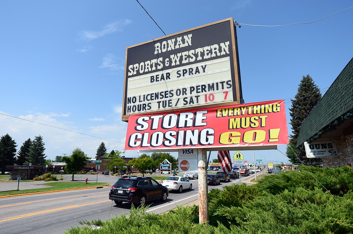 Ronan Sports &amp; Western, a sporting goods store that's been a fixture of the community for over 61 years, is selling off its inventory in a store-wide sale and will go out of business in September. (Casey Kreider/Daily Inter Lake)