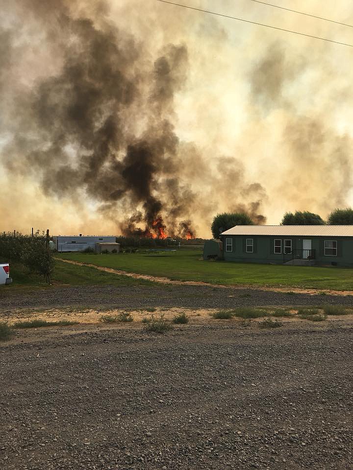 Adams County Sheriffs Office/courtesy photo
The Saddle Mountain Fire burns southeast of Othello on Thursday.