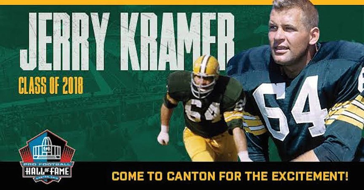 (Courtesy photo)
Sandpoint&#146;s own Jerry Kramer will be inducted into the Pro Football Hall of Fame on Saturday, with the ceremony live at 4 p.m. on ESPN and the NFL Network.