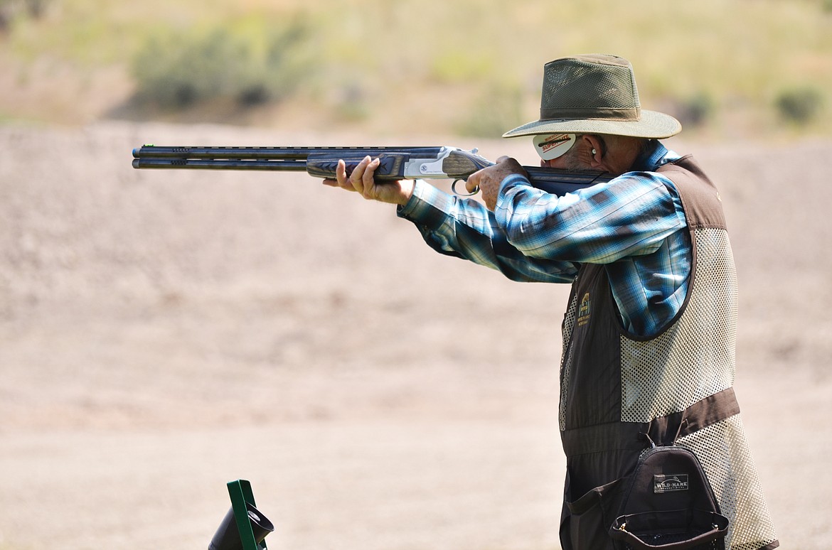 Harry Greene shows why he is a winner as he secures a target during the 100 Handicap event on Saturday. (Photos by Erin Jusseaume/ Clark Fork Valley Press)