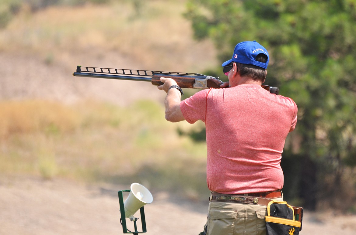 Plains shooter Tony Colombo competes at the Bruce Frye Memorial Shoot. (Erin Jusseaume/ Clark Fork Valley Press)