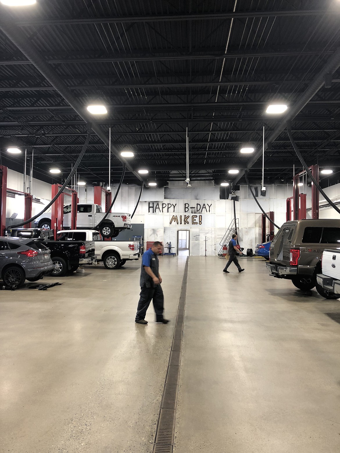 Photos by MIKE PATRICK/NIBJ
The service department wished Mike White happy birthday in a not-so-subtle way in June.