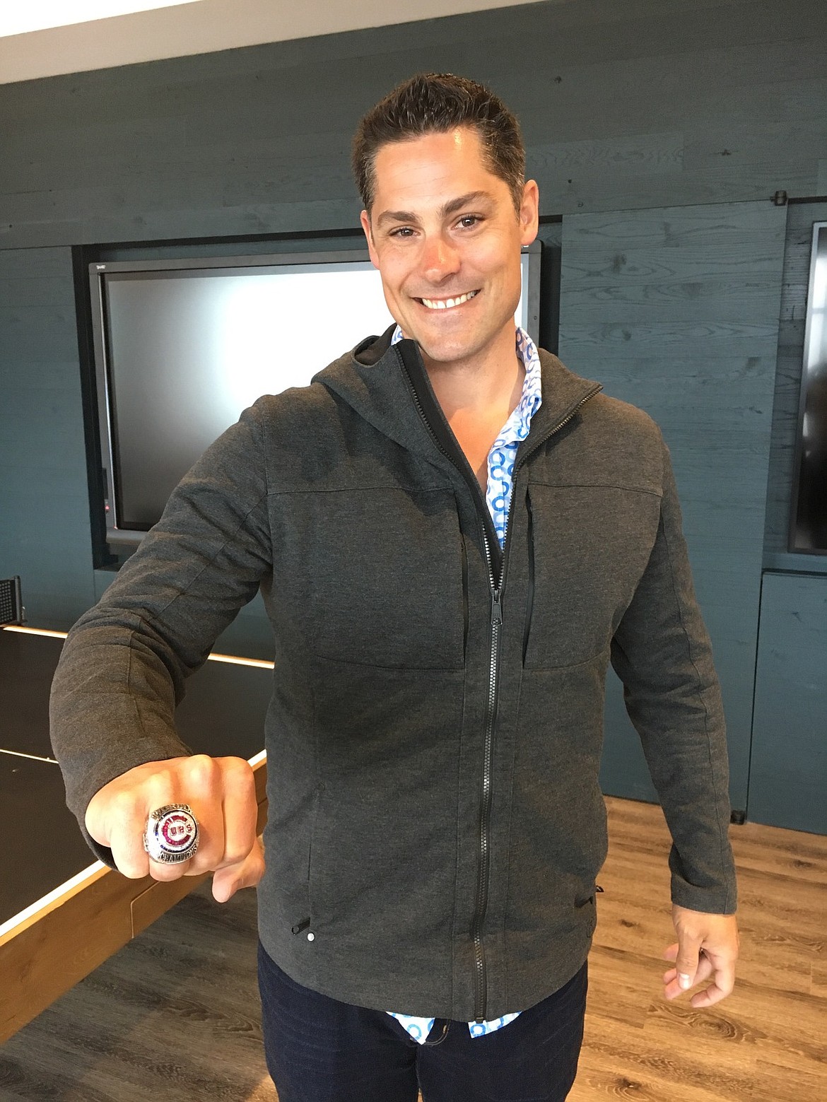 Courtesy photo
Jason Cooper shows off the Major League World Series ring he was awarded when the Chicago Cubs won in 2016. He was also a part of the River Dogs team that won a Senior Babe Ruth League World Series in 1998.