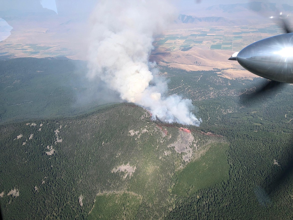 The Garden Creek Fire burns on the Flathead Reservation about 2 miles from Hot Springs on Aug. 3. (Inciweb photo)