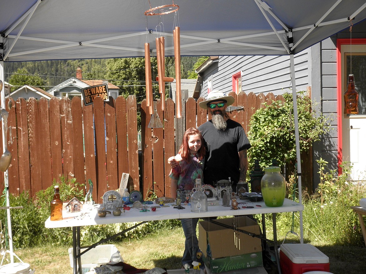 Rebecca and Skye O&#146;Briant&#146;s tent full of mixed-media creations on Bank St. in front of Susan Walker&#146;s next door house.