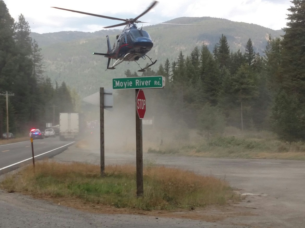 Life Flight was called in for one of the accident victims.