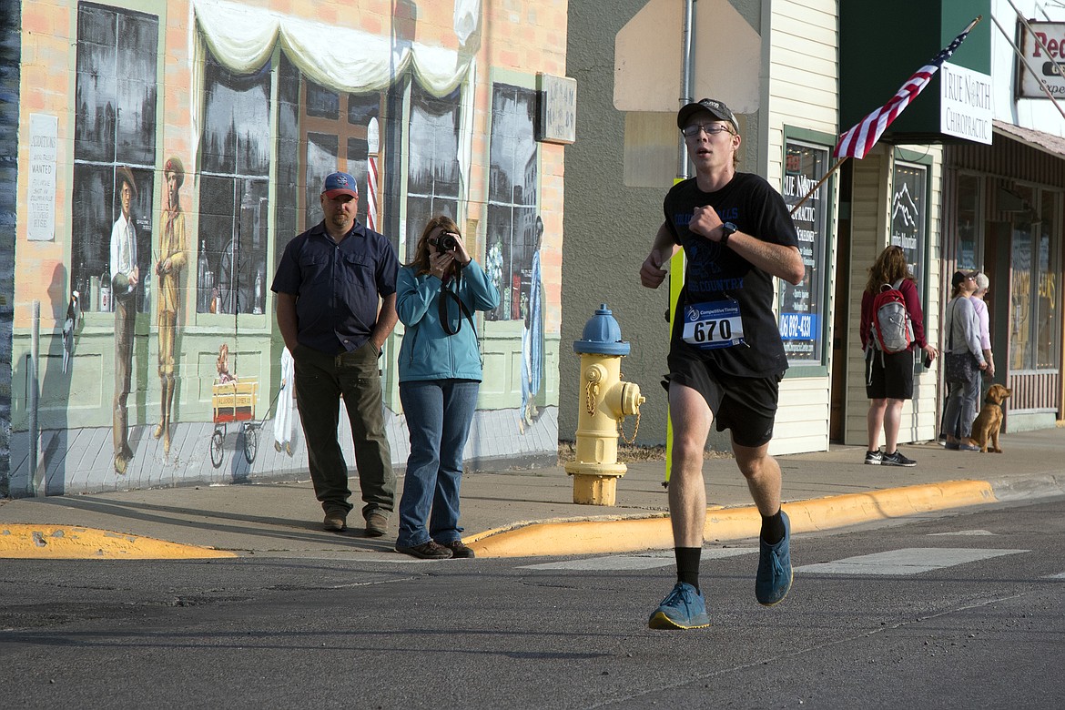 Joe Lamb of Columbia Falls was second in the 5K at the Boogie to the Bank Saturday. (Jeremy Weber photo)