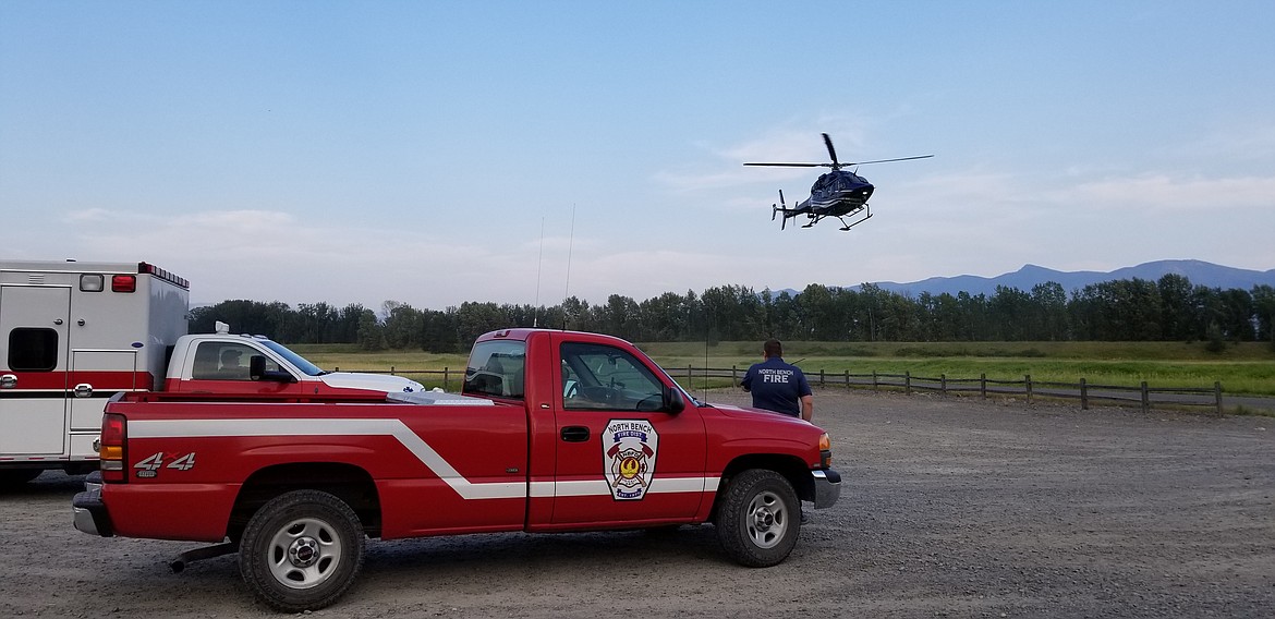 Photo by MANDI BATEMAN
North Bench Fire set up a landing zone in the Kootenai Nation Wildlife Refure for Two Bear Air.