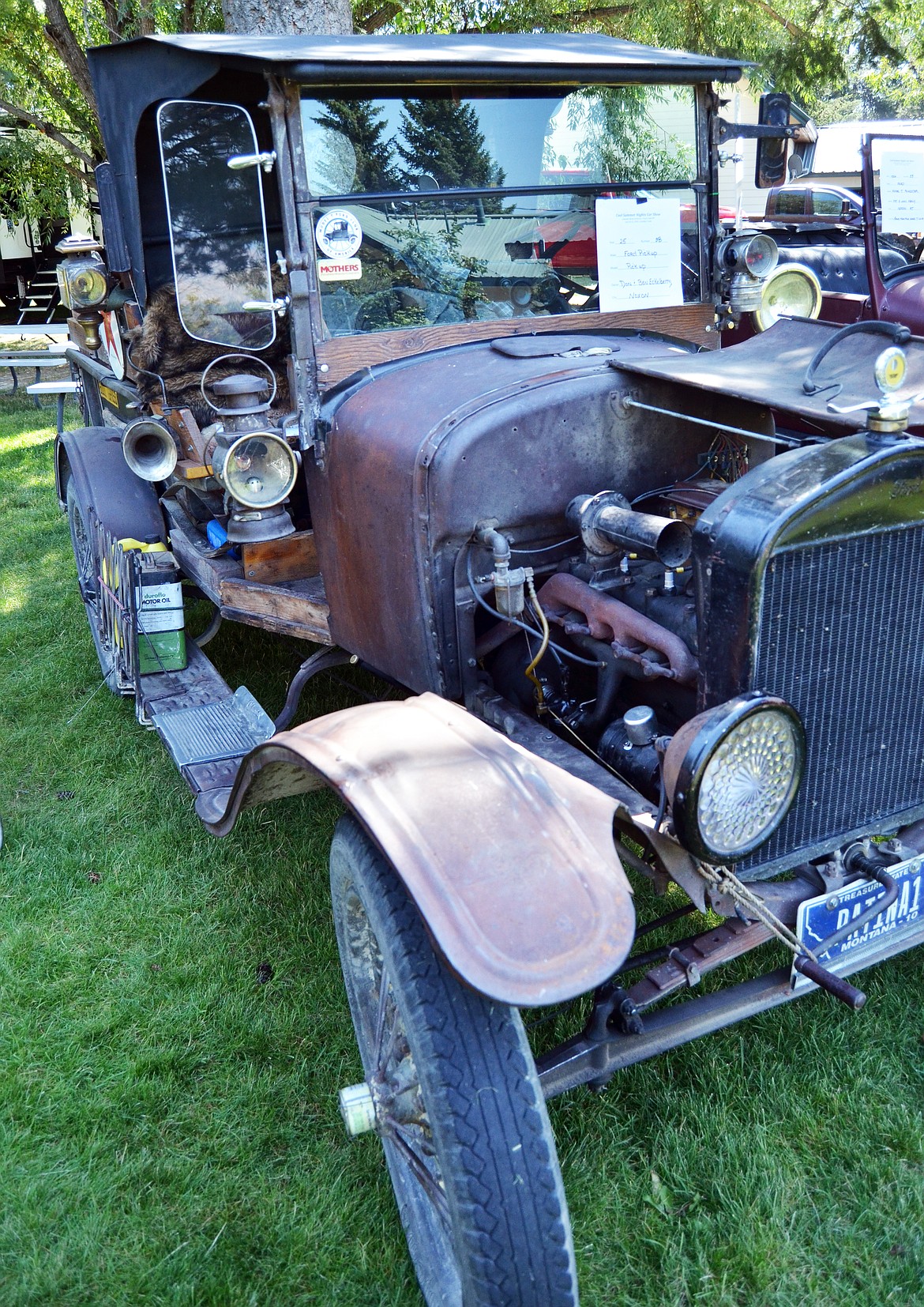Noxon residents Don and Ben Eckelberry brought their 1925 Ford Pickup to the Cool Summer Nights Car Show in Trout Creek (Erin Jusseaume/Clark Fork Valley Press)