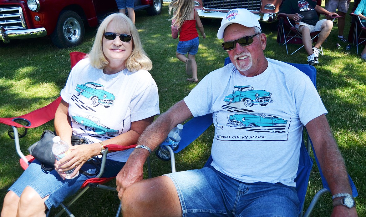 Jim and Joy Drechsel of Coeur d'alene Idaho once again showcased their 1953 Chevy Belair at the annunal car show (Erin Jusseaume/ Clark Fork Valley Press)