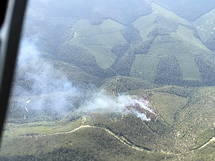 Photo of the Porcupine fire provided by the U.S. Forest Service-Kootenai National Forest.