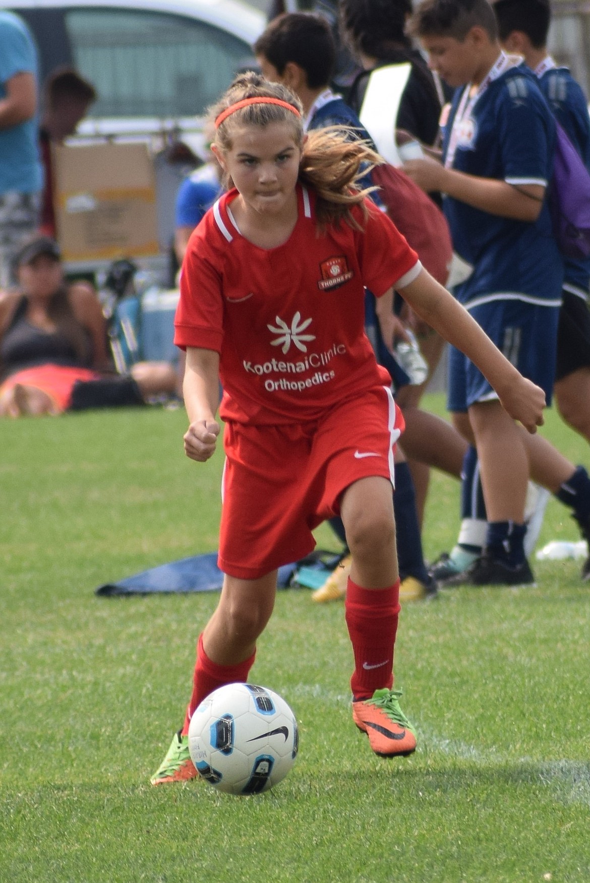 Pictured is Thorns North FC Girls 07 Red defender Libby Morrisroe. The Thorns girls soccer team competed in the Les Schwab Northwest Cup in Spokane this past weekend. The girls finished fourth in the gold division, with Thorns defenders and goalkeepers giving up the least amount of points of all teams. The Thorns lost to the Spokane Sounders SO 2-1 and the Sandpoint Strikers Brinkmeier 1-0, before tying the Boise Timbers/Thorns 1-1. In the consolation game the Thorns defeated Surf Chaos 2-1. 

Courtesy photo