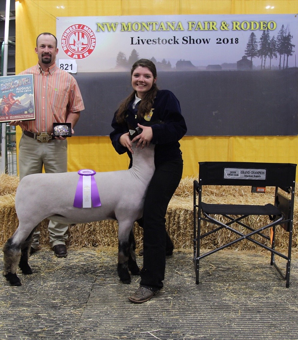 Grand Champion Market Lamb:&#160;
Bailey Lake
(Photo by Karly Hanson/Karly Katherine Photography)