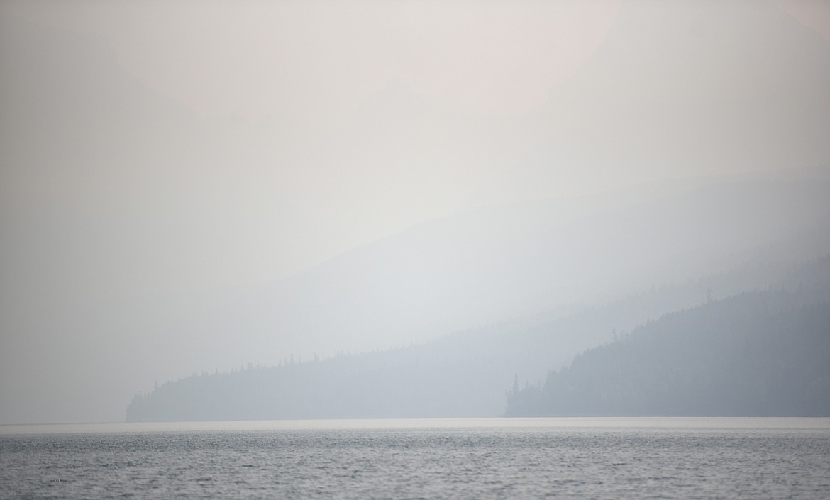 Dense smoke fills the skies over Lake McDonald in Glacier National Park on Monday morning, August 13.(Brenda Ahearn/Daily Inter Lake)